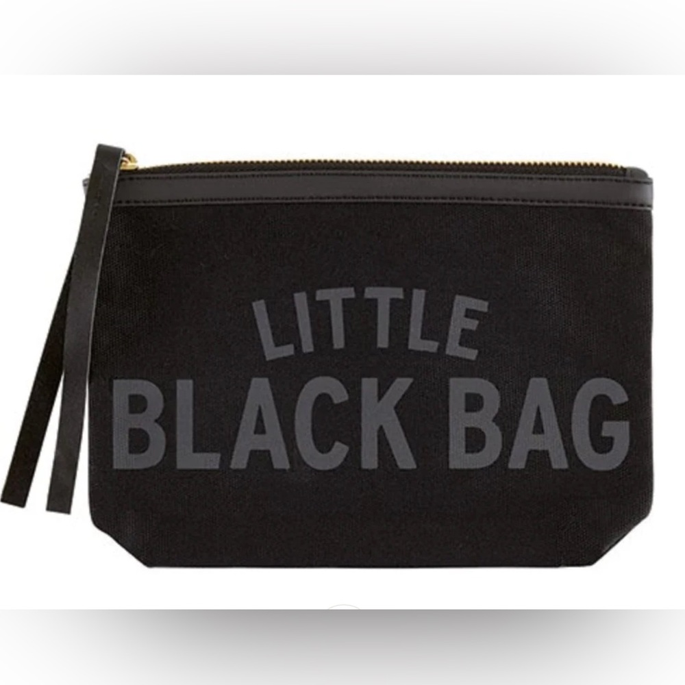 Santa Barbara Design Studio Black Canvas Zipper Pouch - “LITTLE BLACK BAG” - NWT